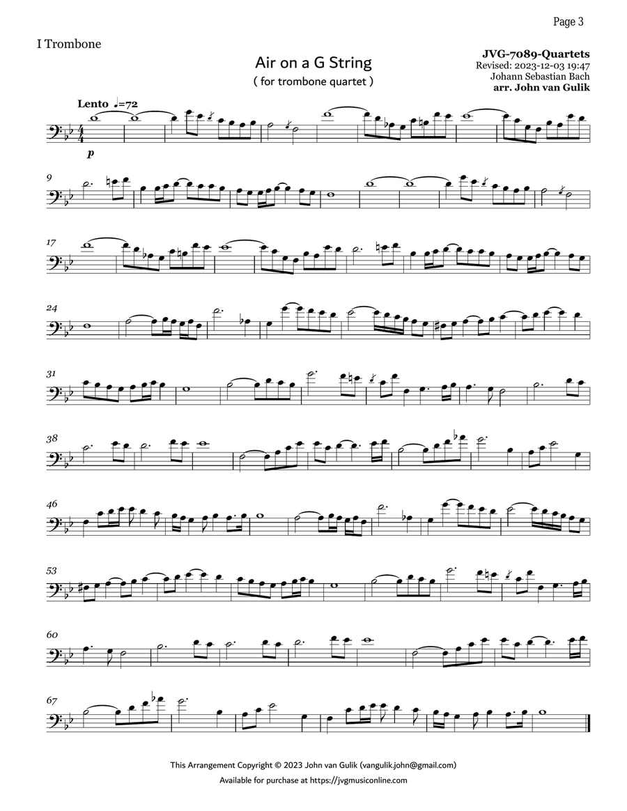 10 Trombone Quartets - Volume 2 Brass Quartet scores gallery preview page 3