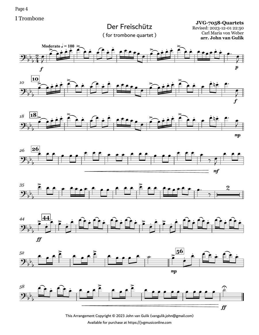 10 Trombone Quartets - Volume 2 Brass Quartet scores gallery preview page 4
