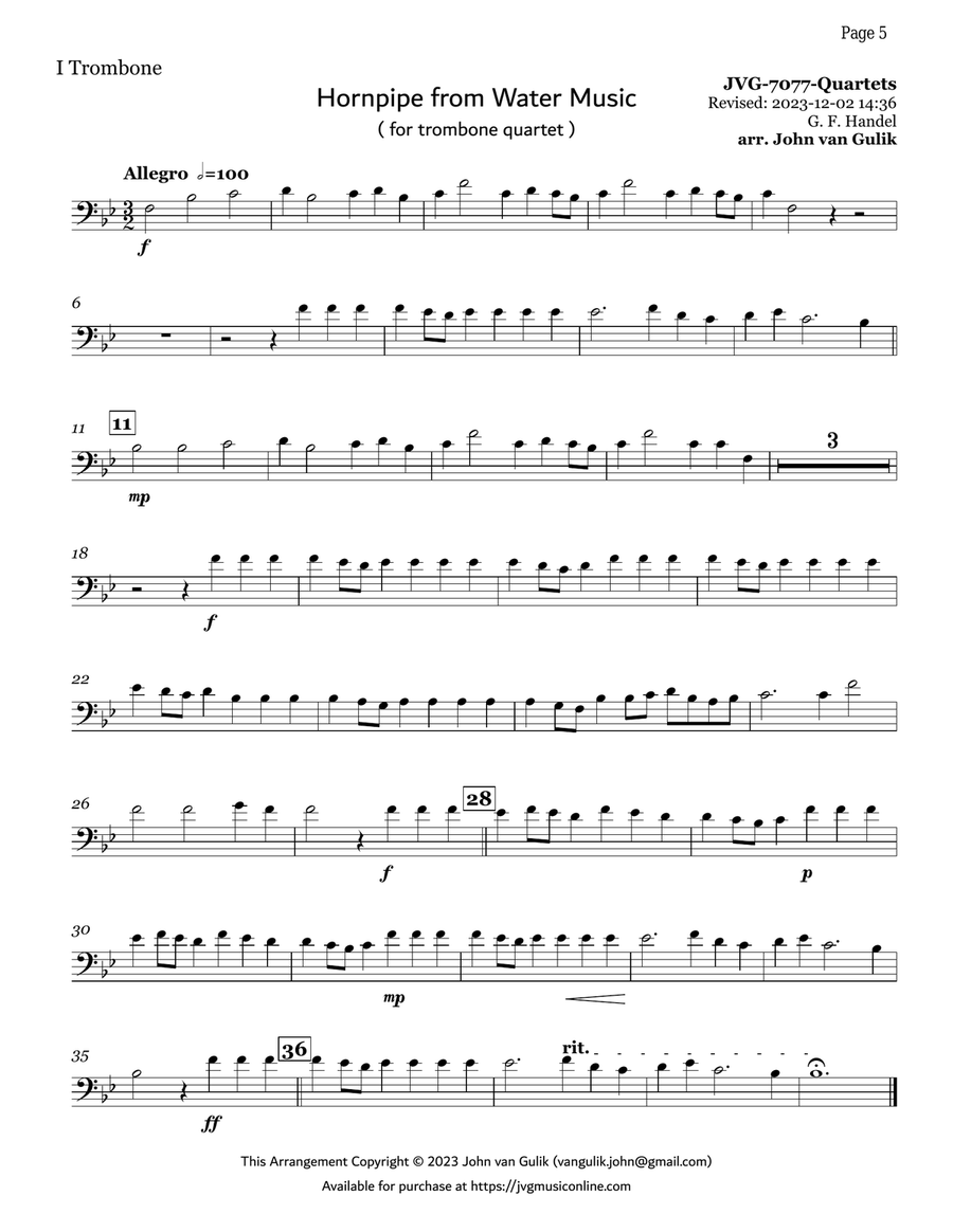 10 Trombone Quartets - Volume 2 Brass Quartet scores gallery preview page 5