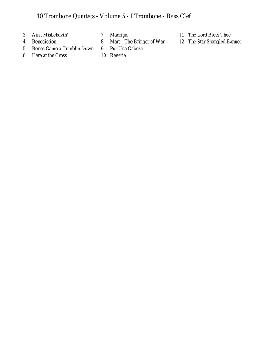 10 Trombone Quartets - Volume 5 Brass Quartet scores gallery preview page 2