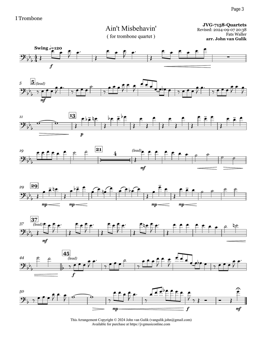 10 Trombone Quartets - Volume 5 Brass Quartet scores gallery preview page 3