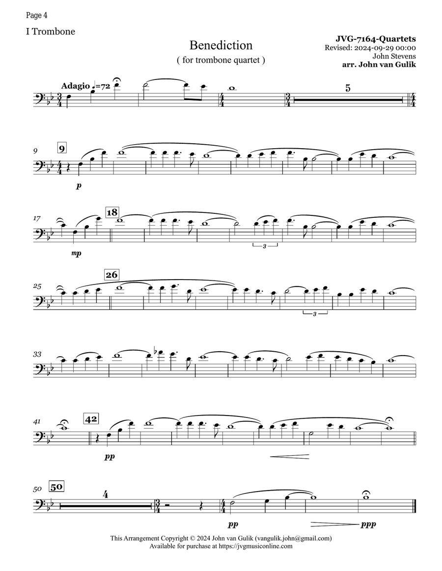 10 Trombone Quartets - Volume 5 Brass Quartet scores gallery preview page 4