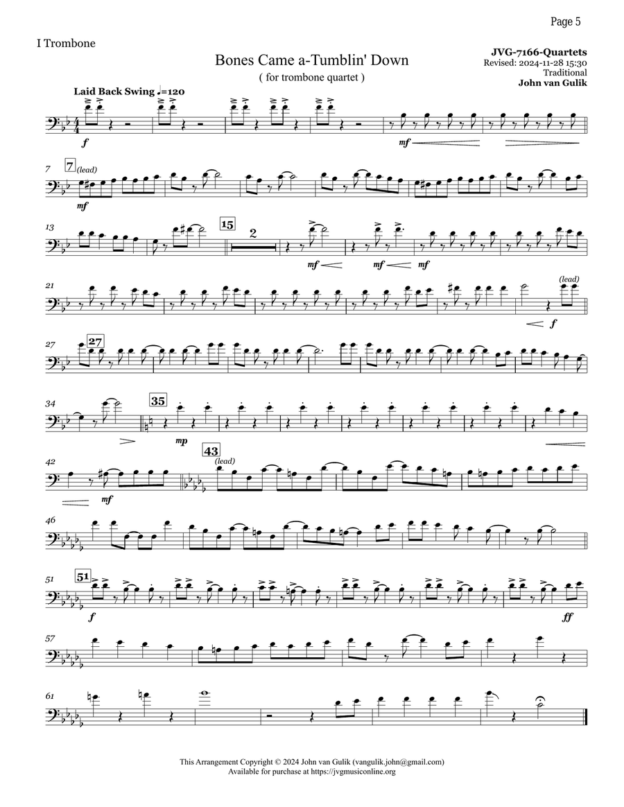 10 Trombone Quartets - Volume 5 Brass Quartet scores gallery preview page 5