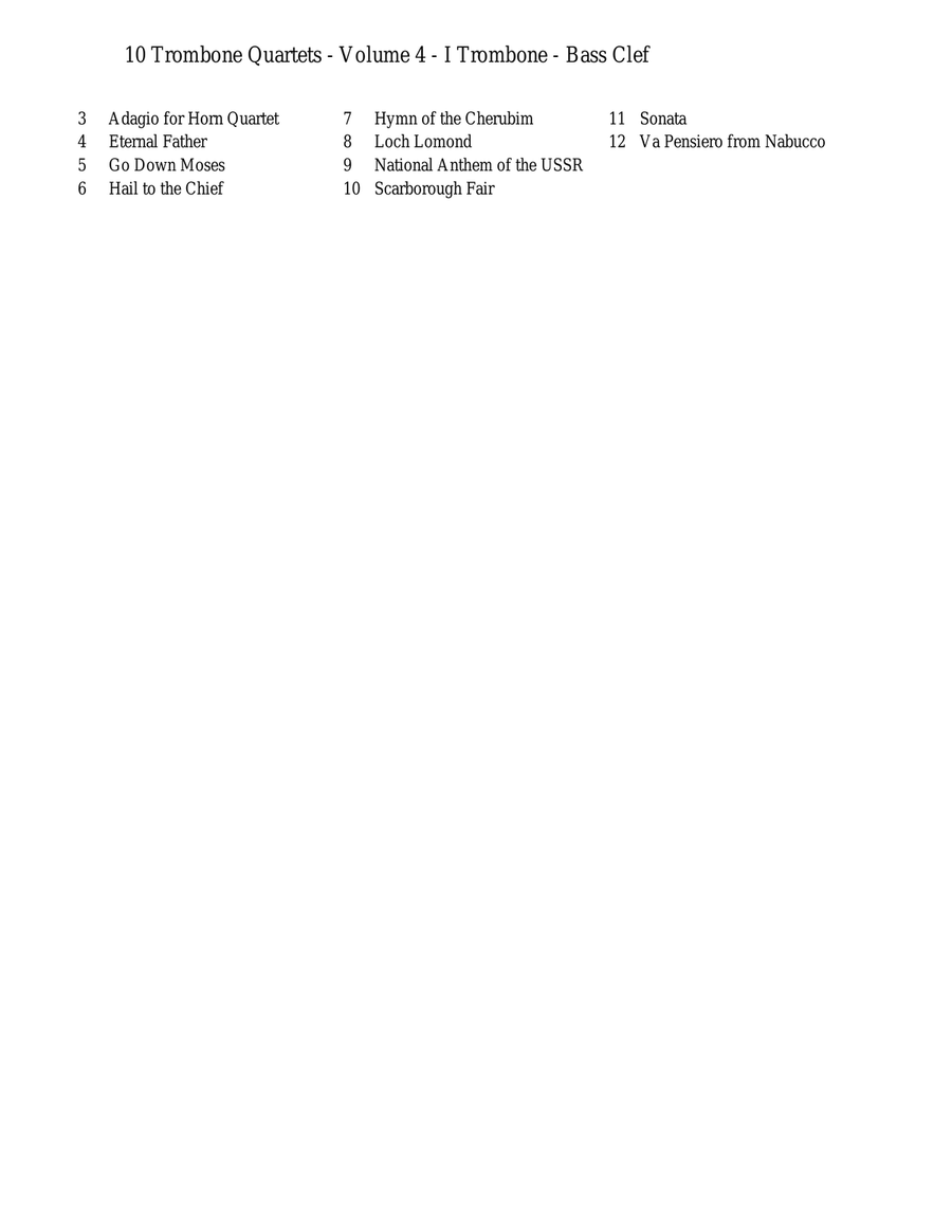 10 Trombone Quartets - Volume 4 Brass Quartet scores gallery preview page 2