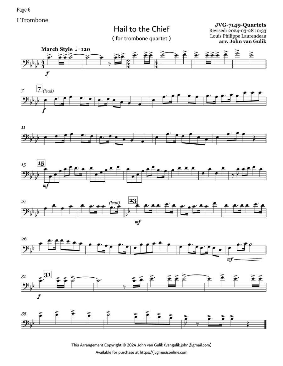 10 Trombone Quartets - Volume 4 Brass Quartet scores gallery preview page 6