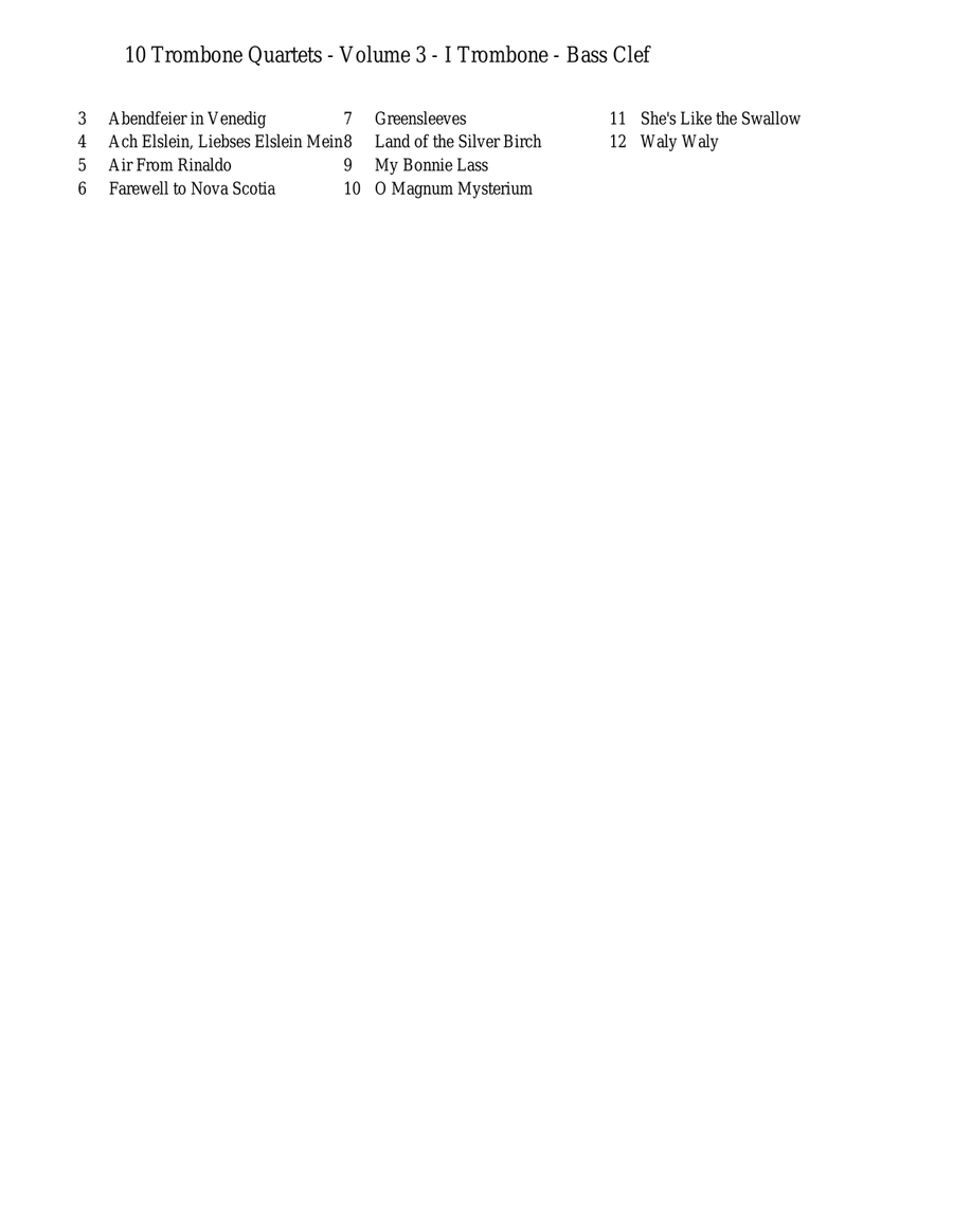 10 Trombone Quartets - Volume 3 Brass Quartet scores gallery preview page 2