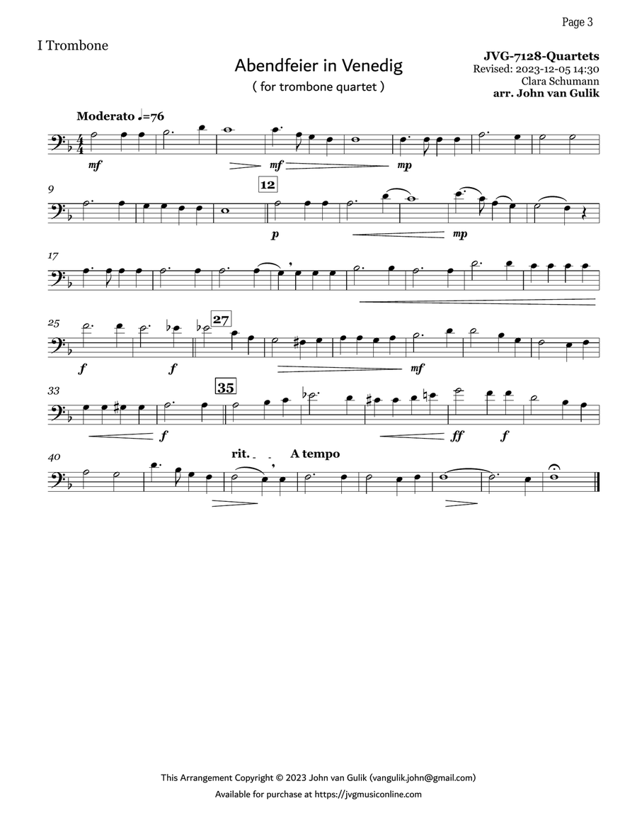 10 Trombone Quartets - Volume 3 Brass Quartet scores gallery preview page 3