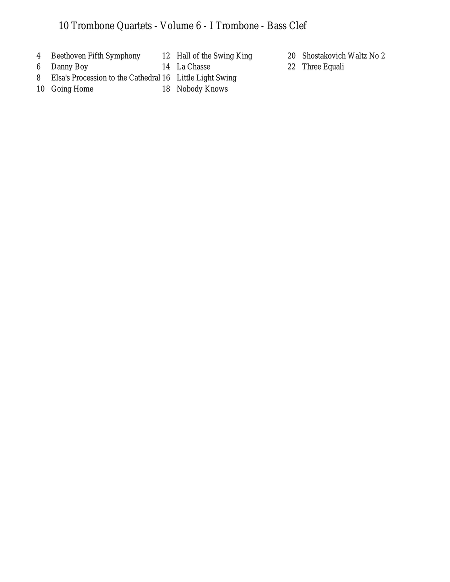 10 Trombone Quartets - Volume 6 Brass Quartet scores gallery preview page 2