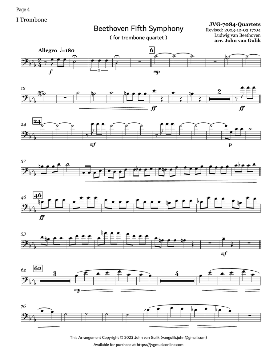 10 Trombone Quartets - Volume 6 Brass Quartet scores gallery preview page 4