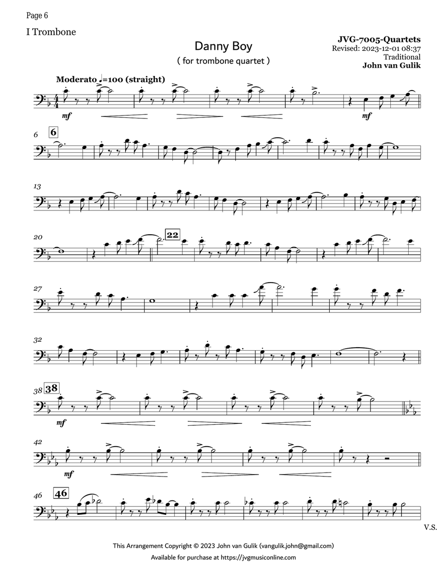 10 Trombone Quartets - Volume 6 Brass Quartet scores gallery preview page 6