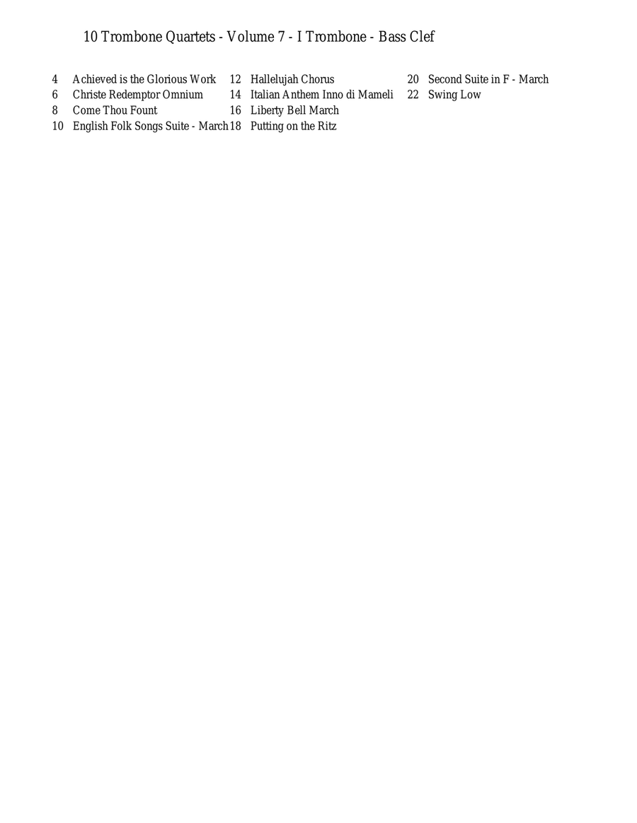 10 Trombone Quartets - Volume 7 Brass Quartet scores gallery preview page 2
