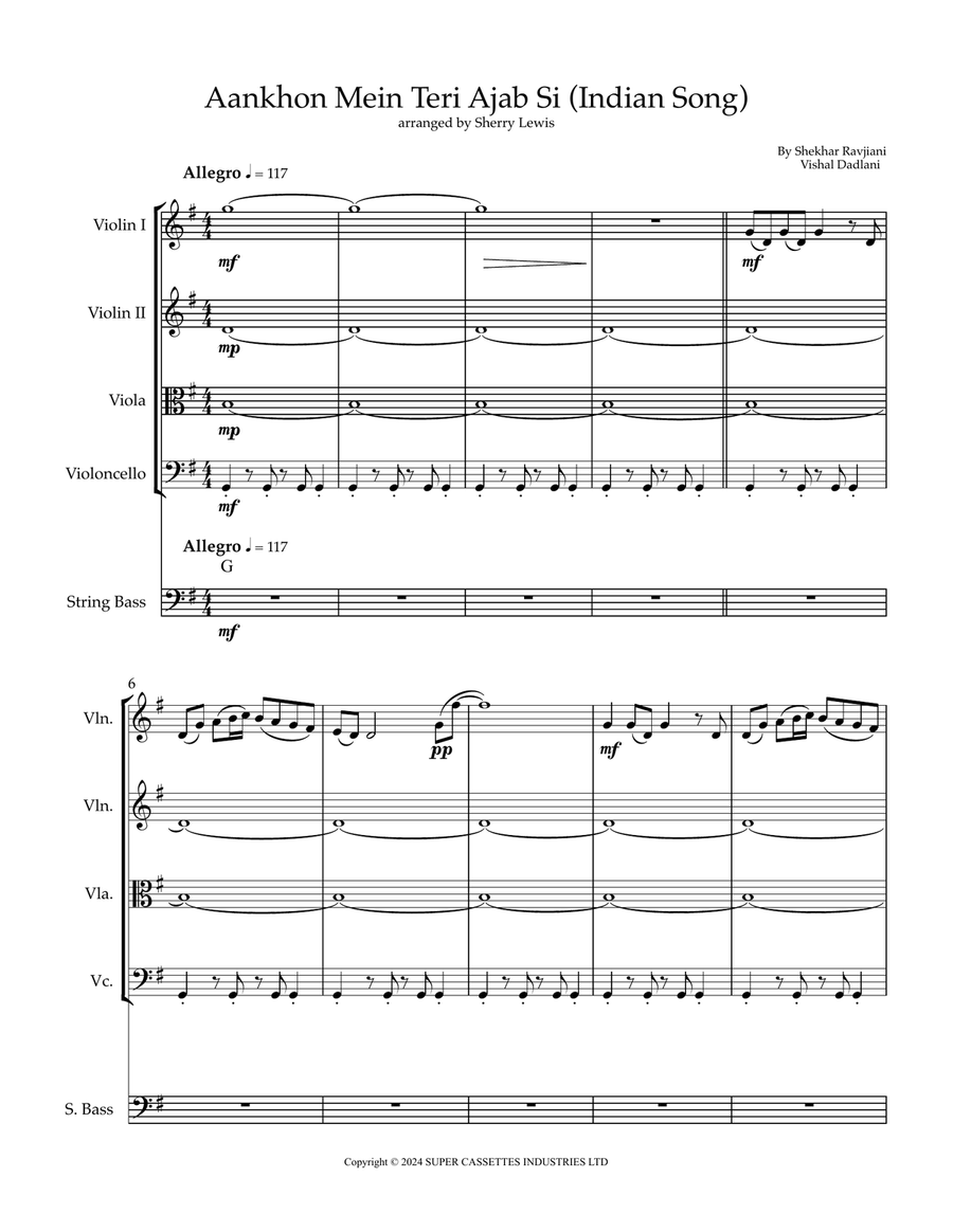 Ajab Si String Quintet scores gallery preview page 3