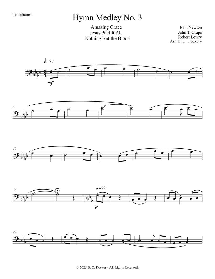 Hymn Medley No. 3 (Trombone Duet) Trombone Duet scores gallery preview page 4