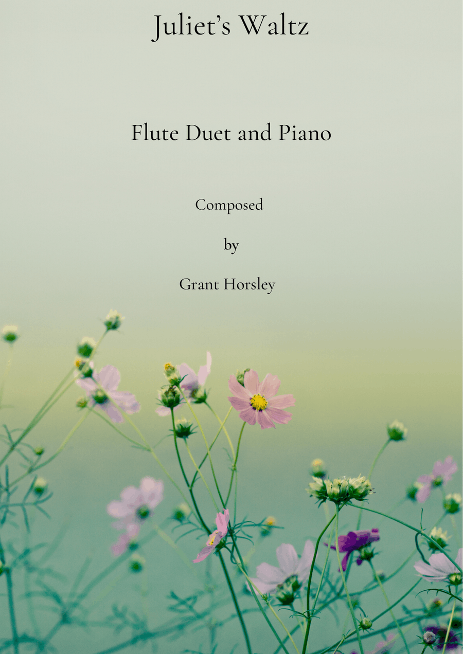 Juliet's Waltz. Original romantic waltz for Flute Duet and Piano. Flute Duet scores gallery preview page 1
