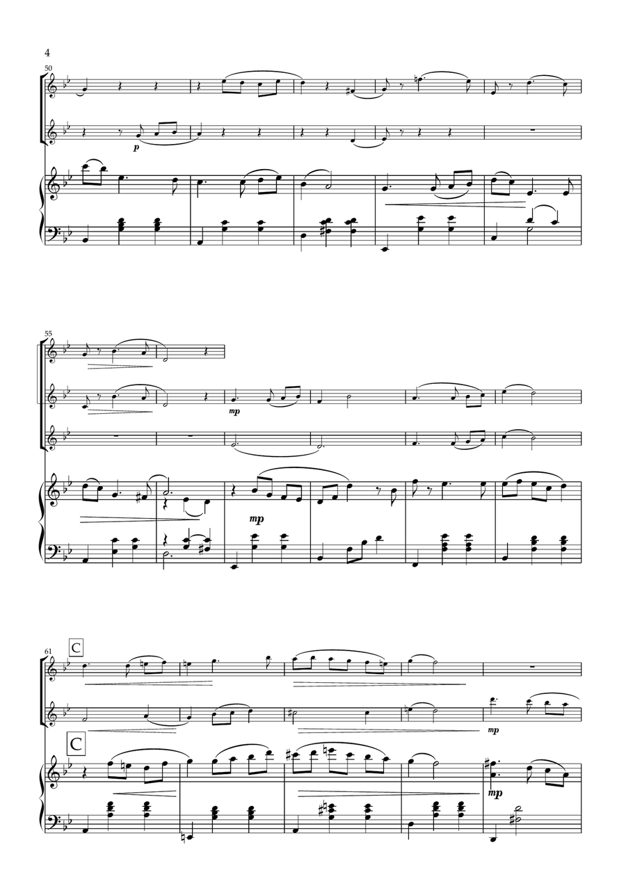 Juliet's Waltz. Original romantic waltz for Flute Duet and Piano. Flute Duet scores gallery preview page 5