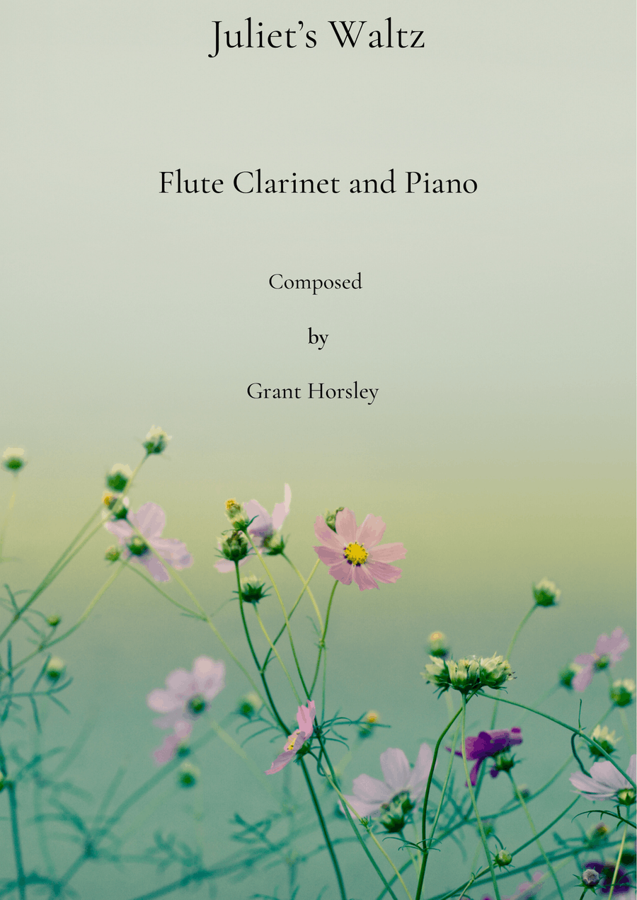 Juliet's Waltz. Original romantic waltz for Flute, Clarinet and Piano. Woodwind Duet scores gallery preview page 1
