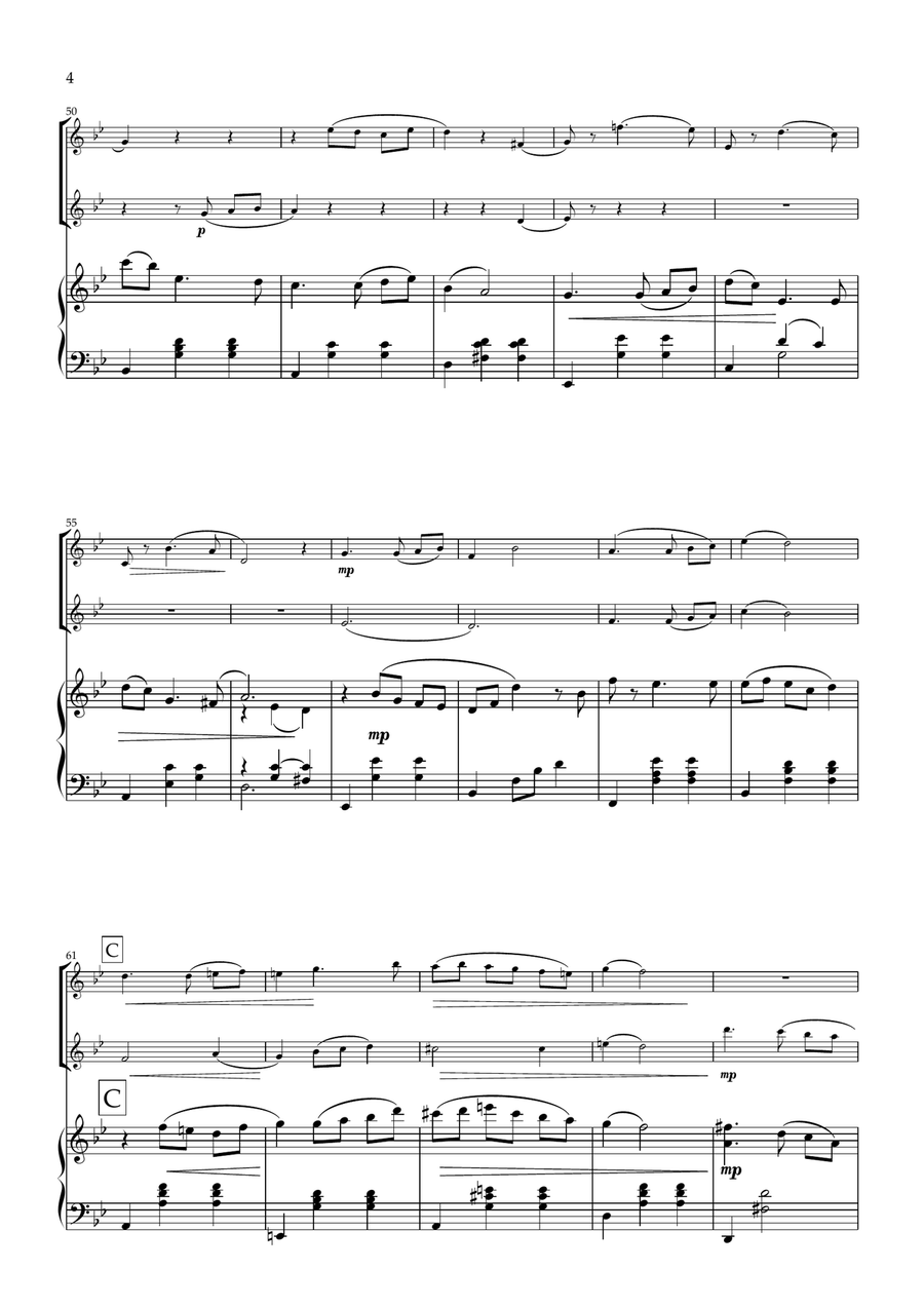 Juliet's Waltz. Original romantic waltz for Violin Duet and Piano. String Duet scores gallery preview page 5