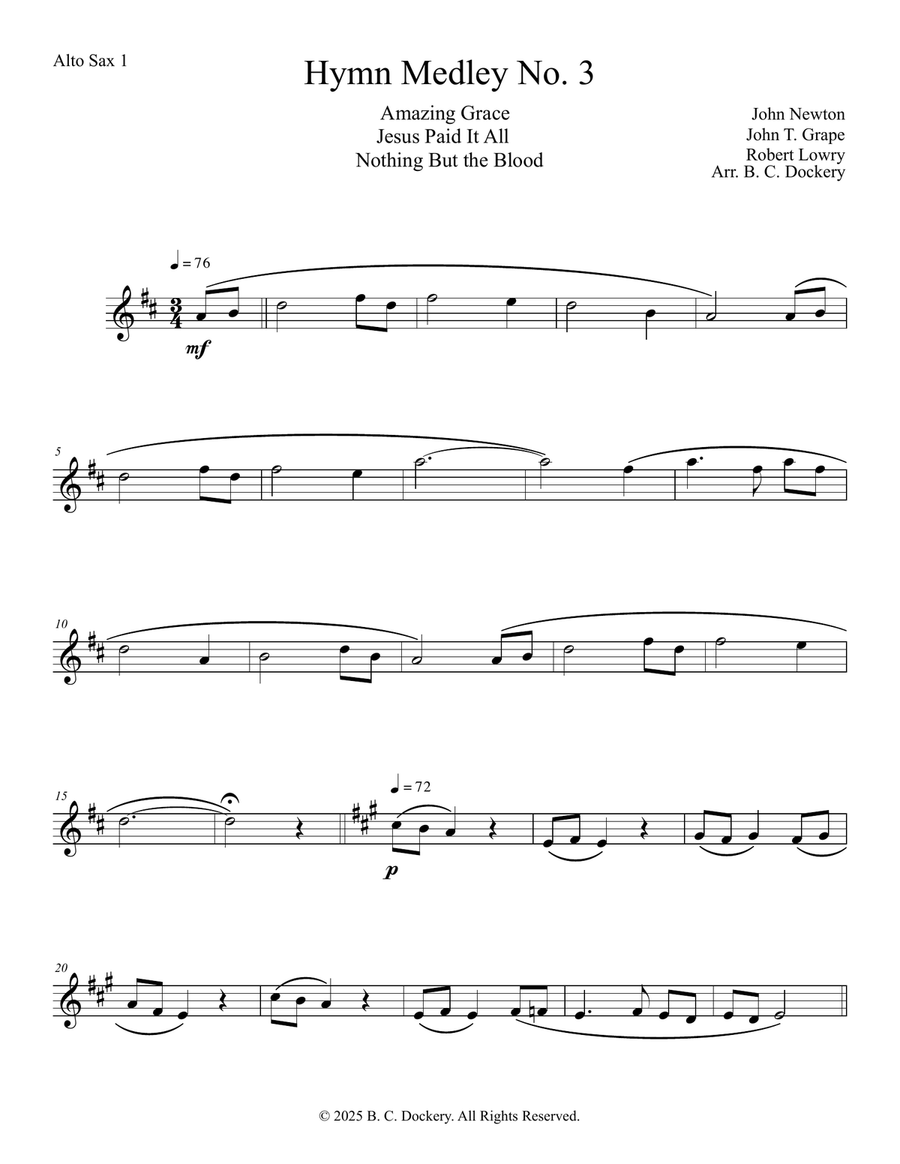 Hymn Medley No. 3 (Alto Sax Duet) Woodwind Duet scores gallery preview page 4