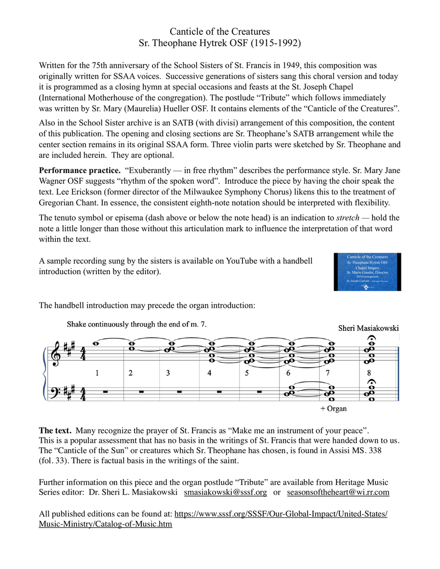 Canticle of the Creatures SSAATTBB Divisi scores gallery preview page 2
