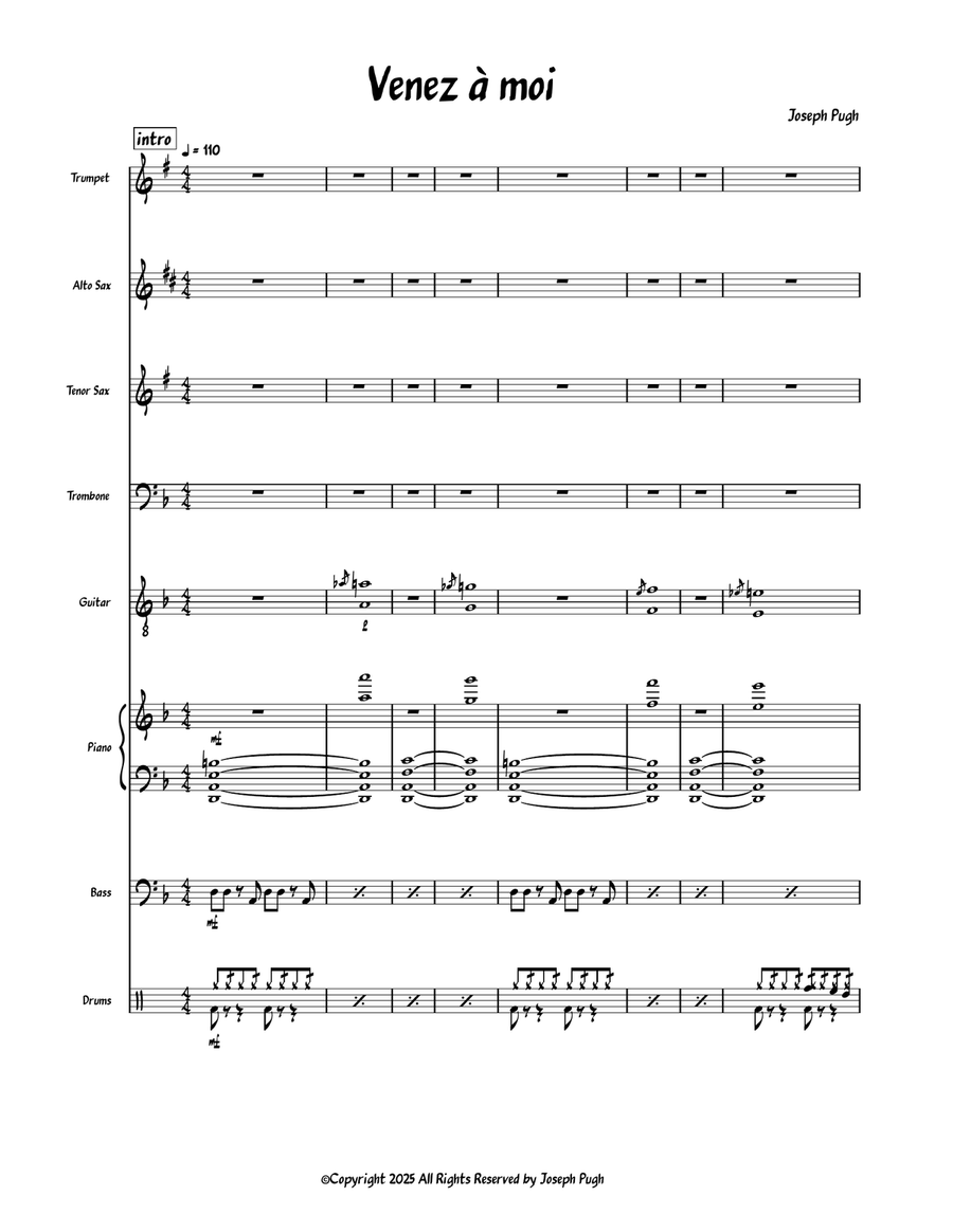 Venez A' Moi Venez A' Moi Jazz Ensemble scores gallery preview page 1