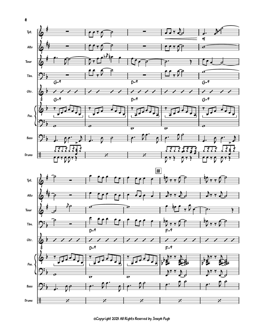Venez A' Moi Venez A' Moi Jazz Ensemble scores gallery preview page 4