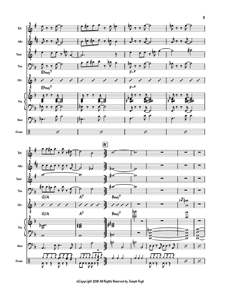 Venez A' Moi Venez A' Moi Jazz Ensemble scores gallery preview page 5