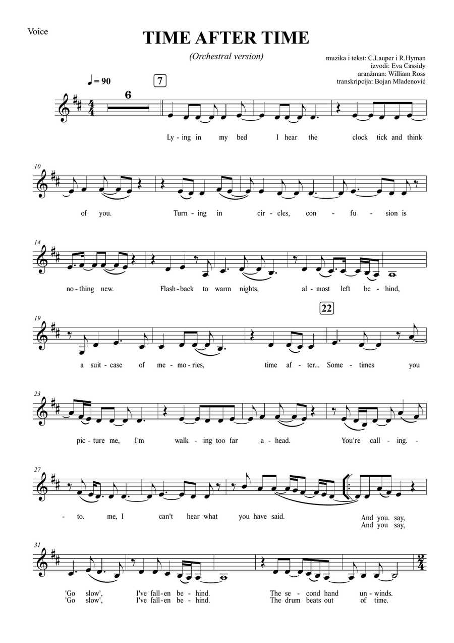 Time After Time Time After Time Piano scores gallery preview page 1