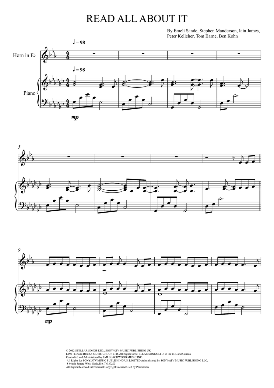 Read All About It, Part III Horn scores gallery preview page 1
