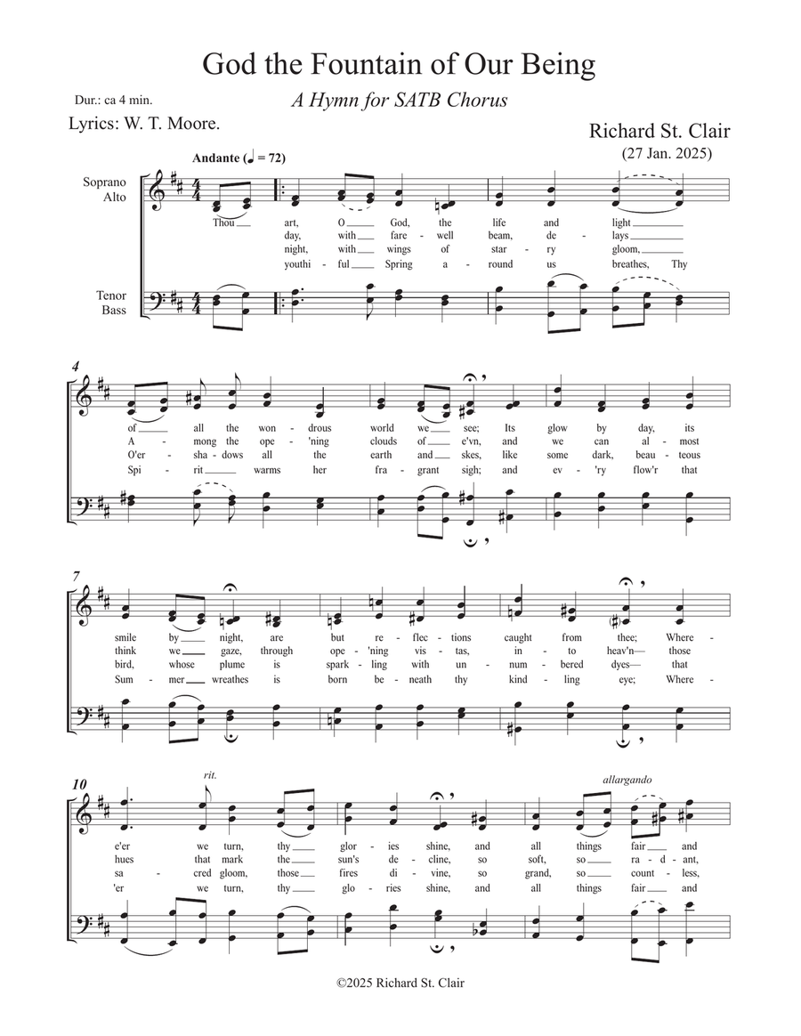 God the Fountain of Our Being - for SATB Chorus a Cappella 4-Part scores gallery preview page 1