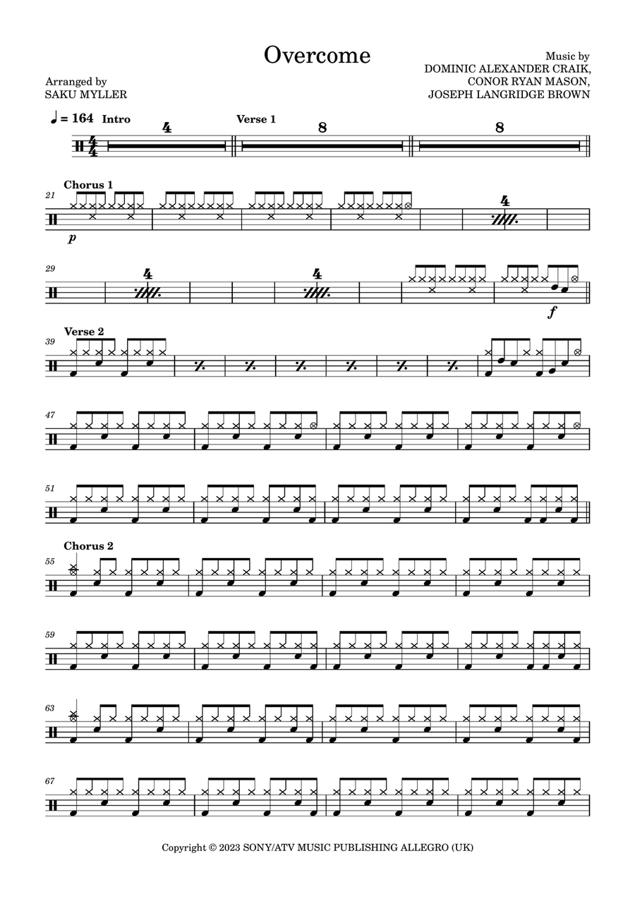 Overcome Overcome Drum Set scores gallery preview page 1