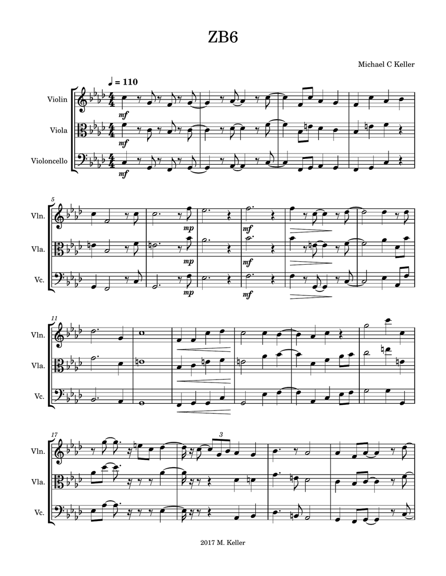 ZB6 - Score Only ZB6 - Score Only String Trio scores gallery preview page 1