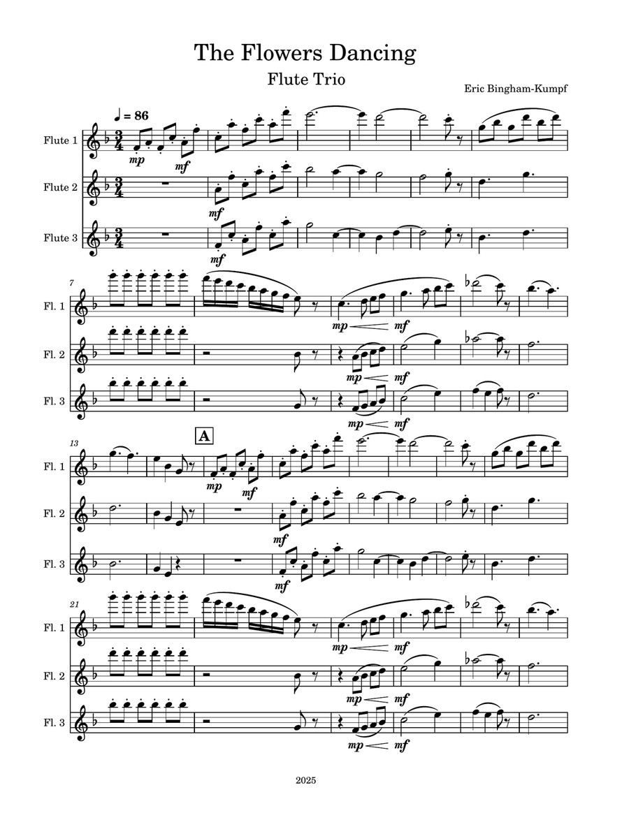 The Dancing Flowers The Dancing Flowers Woodwind Trio scores gallery preview page 1