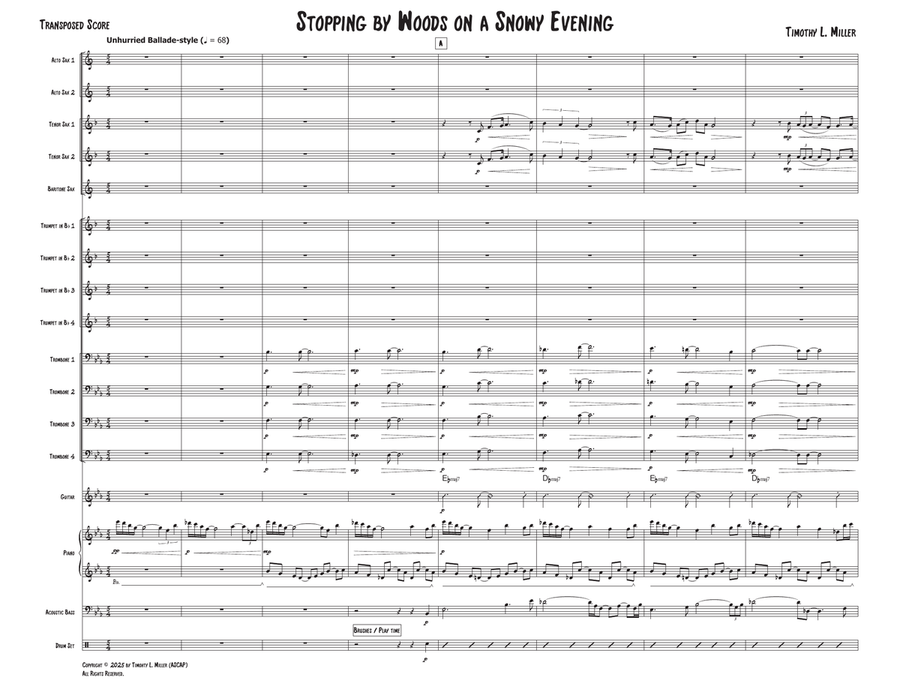 Stopping by Woods on a Snowy Evening Jazz Ensemble scores gallery preview page 3