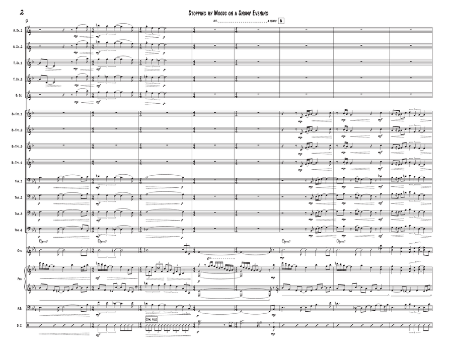 Stopping by Woods on a Snowy Evening Jazz Ensemble scores gallery preview page 4