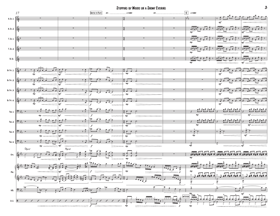 Stopping by Woods on a Snowy Evening Jazz Ensemble scores gallery preview page 5
