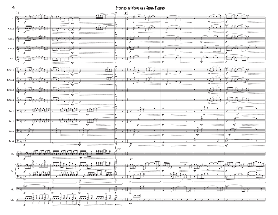 Stopping by Woods on a Snowy Evening Jazz Ensemble scores gallery preview page 6