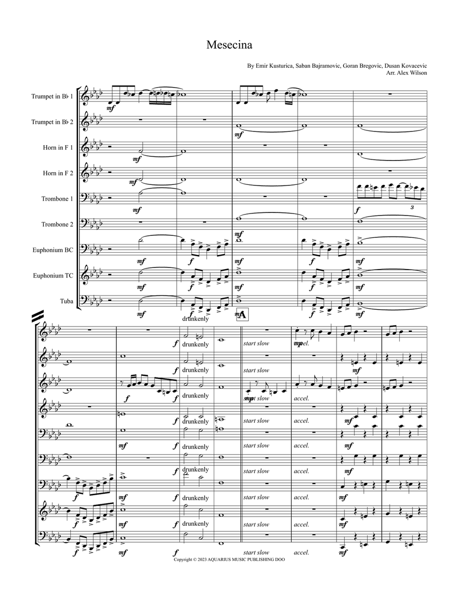 Mesecina Brass Ensemble scores gallery preview page 1
