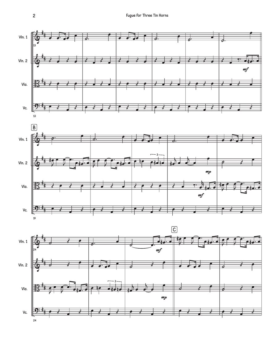 Fugue For Tinhorns Fugue For Tinhorns String Quartet scores gallery preview page 2