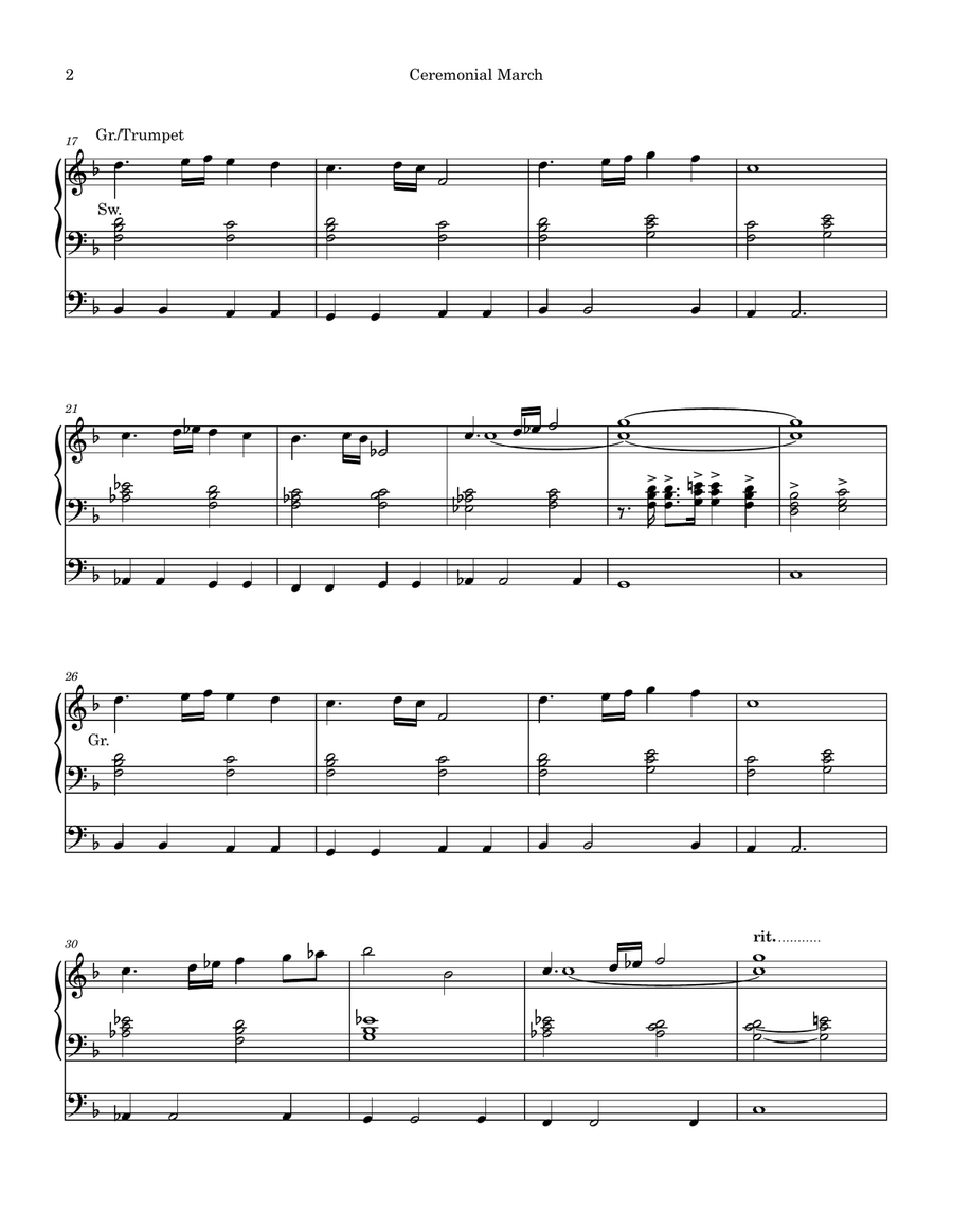 Ceremonial March, an original organ work by Phil Lehenbauer Organ Solo scores gallery preview page 3