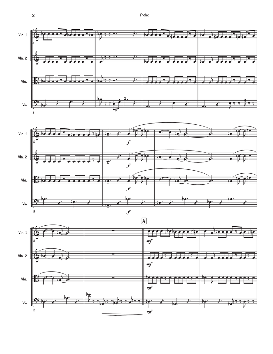 Frolic (Theme From Curb Your Enthusiasm) String Quartet scores gallery preview page 2