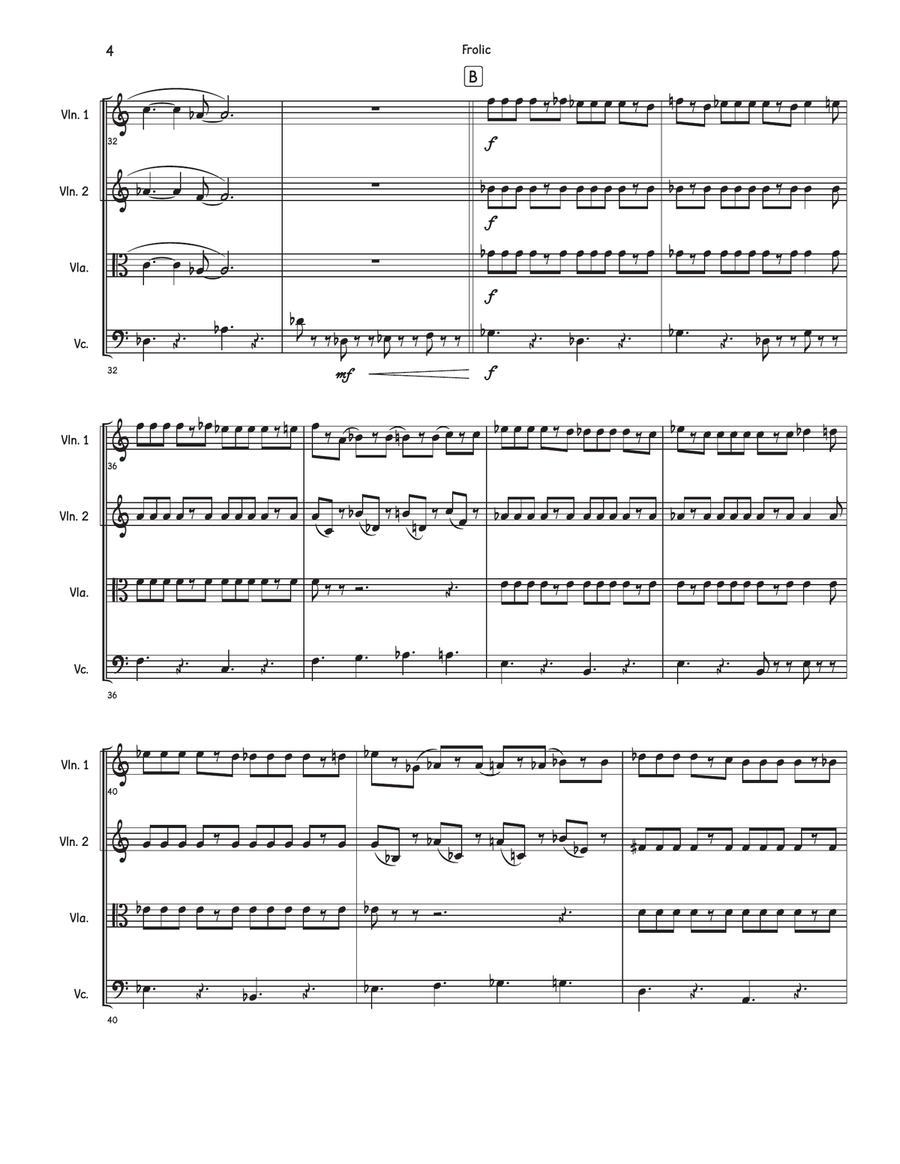 Frolic (Theme From Curb Your Enthusiasm) String Quartet scores gallery preview page 4