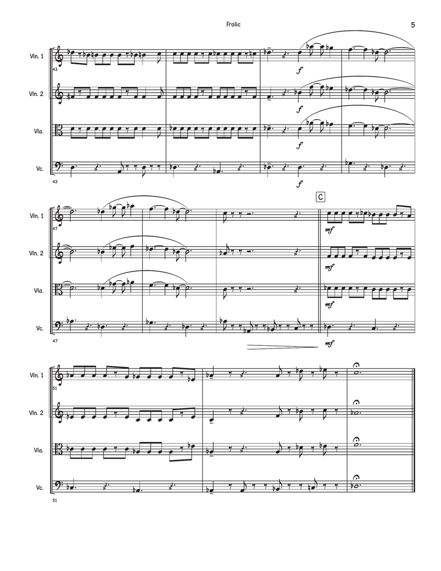 Frolic (Theme From Curb Your Enthusiasm) String Quartet scores gallery preview page 5