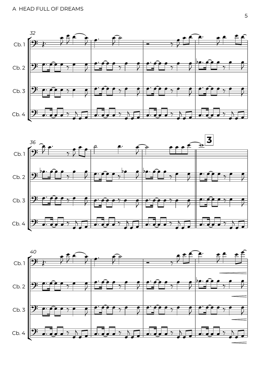 A Head Full Of Dreams A Head Full Of Dreams String Quartet scores gallery preview page 5