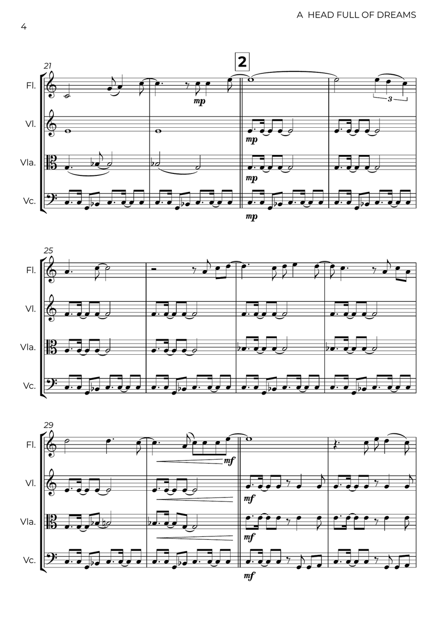 A Head Full Of Dreams Small Ensemble scores gallery preview page 4