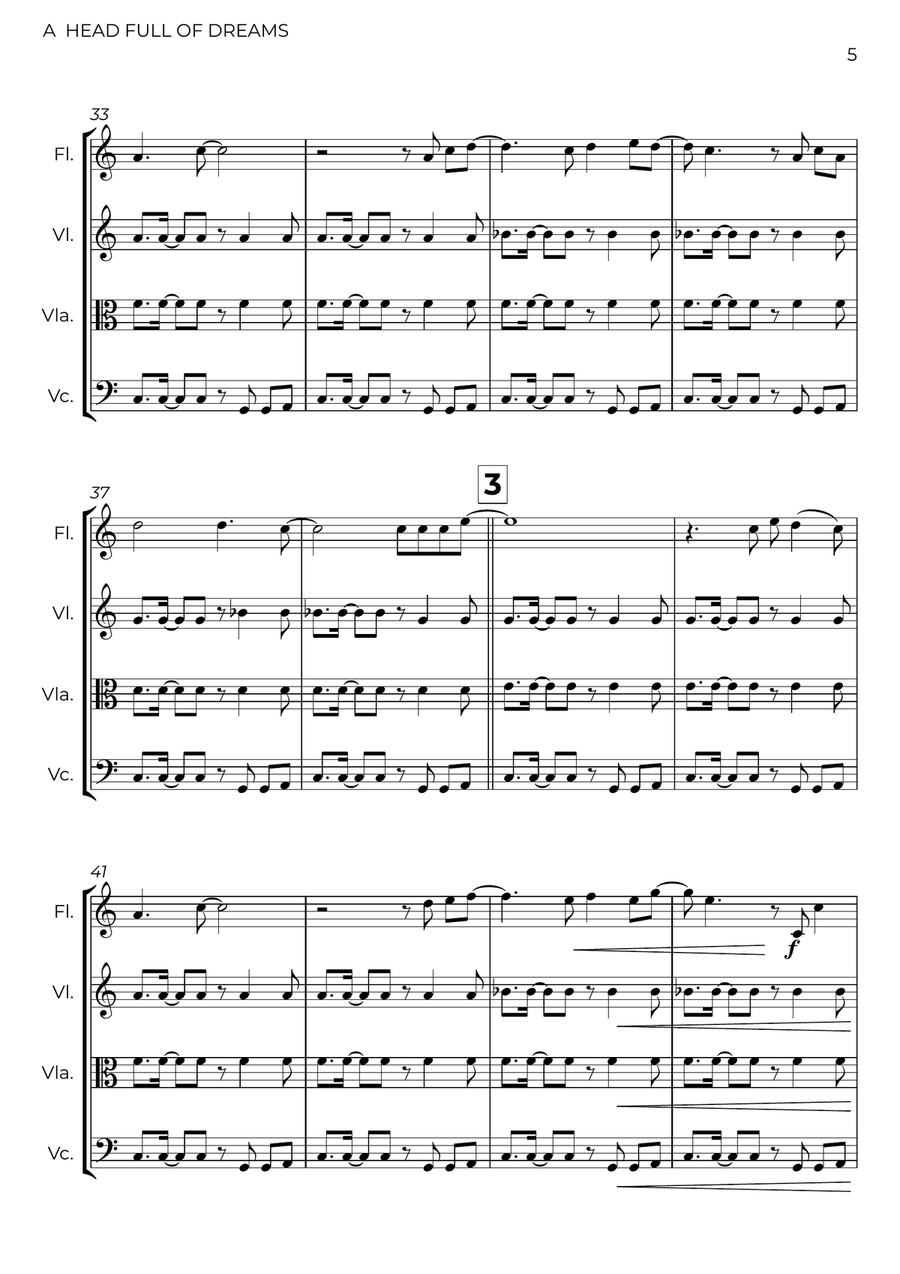 A Head Full Of Dreams Small Ensemble scores gallery preview page 5