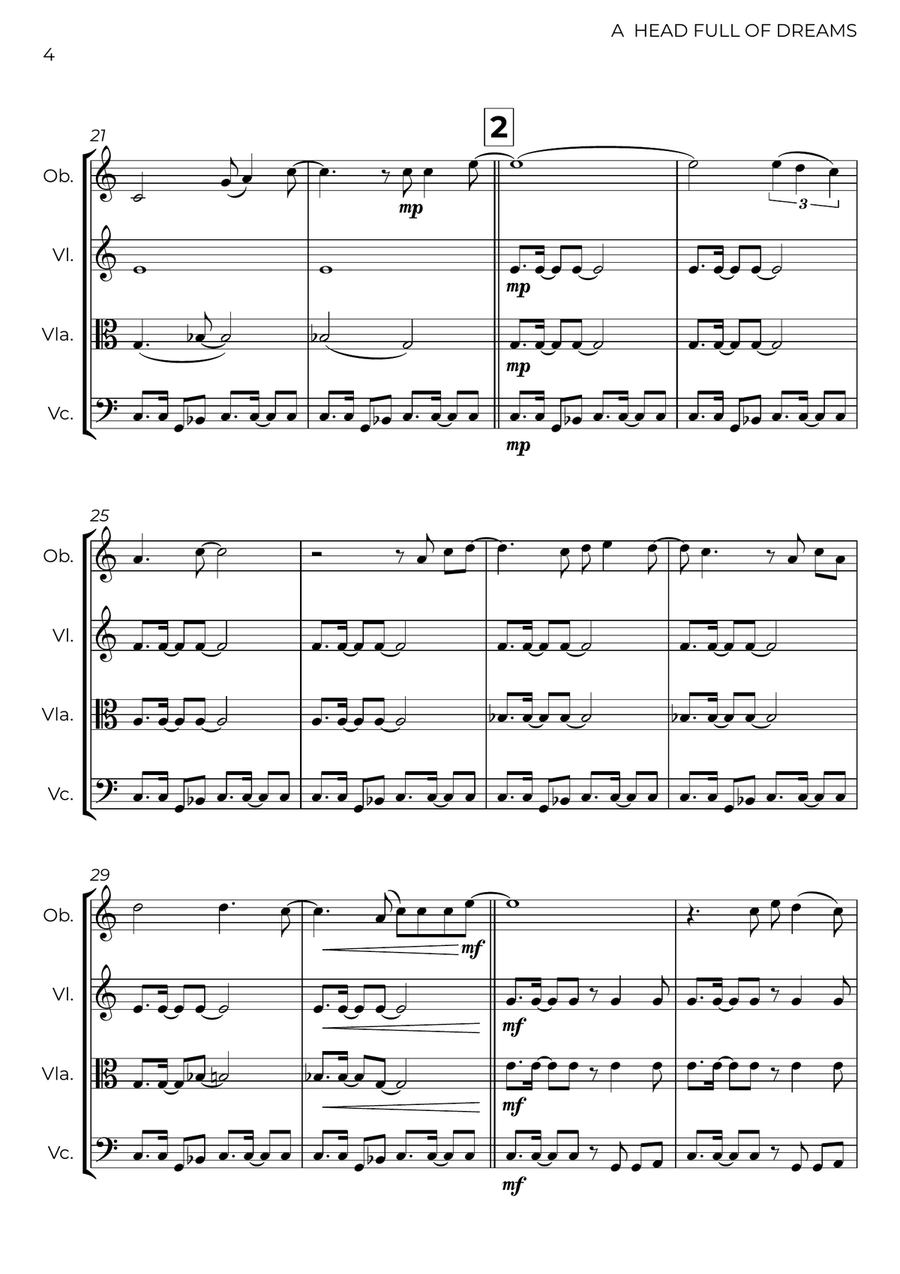 A Head Full Of Dreams A Head Full Of Dreams Small Ensemble scores gallery preview page 4