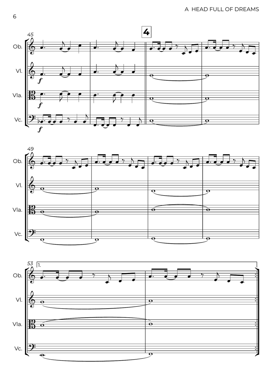 A Head Full Of Dreams A Head Full Of Dreams Small Ensemble scores gallery preview page 6