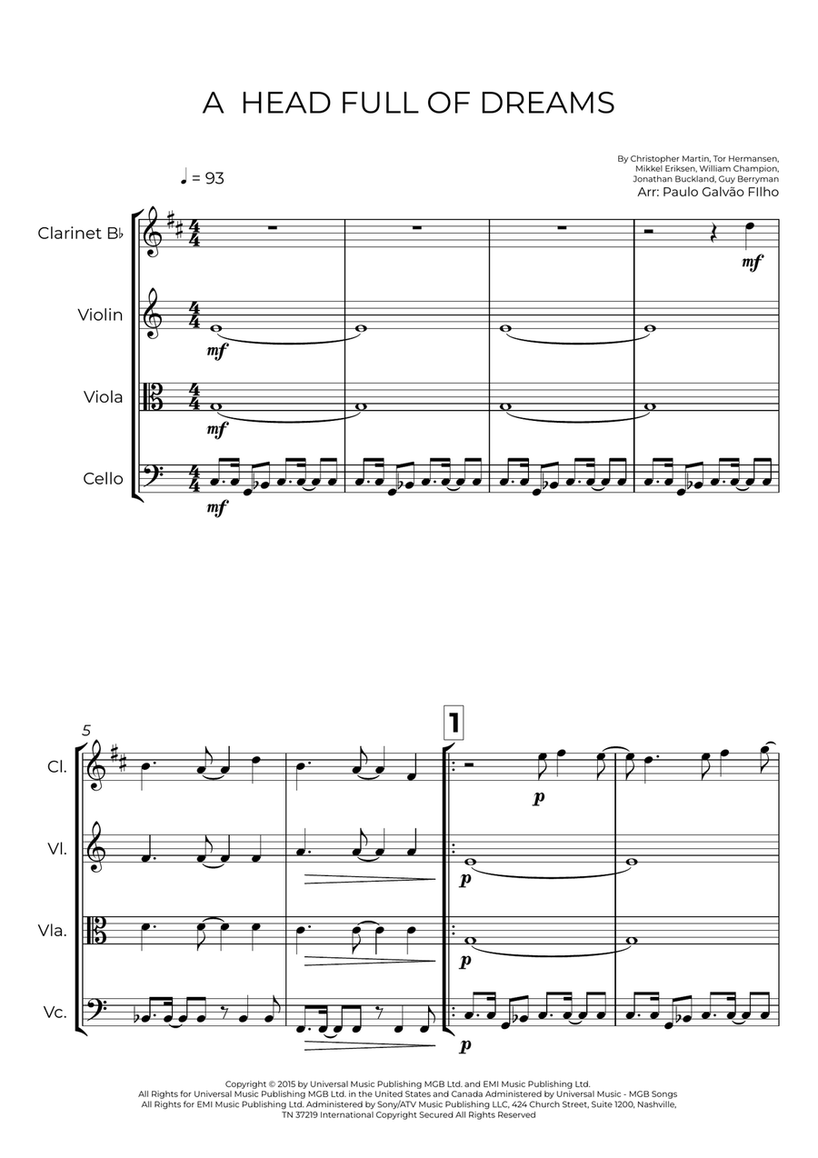 A Head Full Of Dreams A Head Full Of Dreams Small Ensemble scores gallery preview page 2