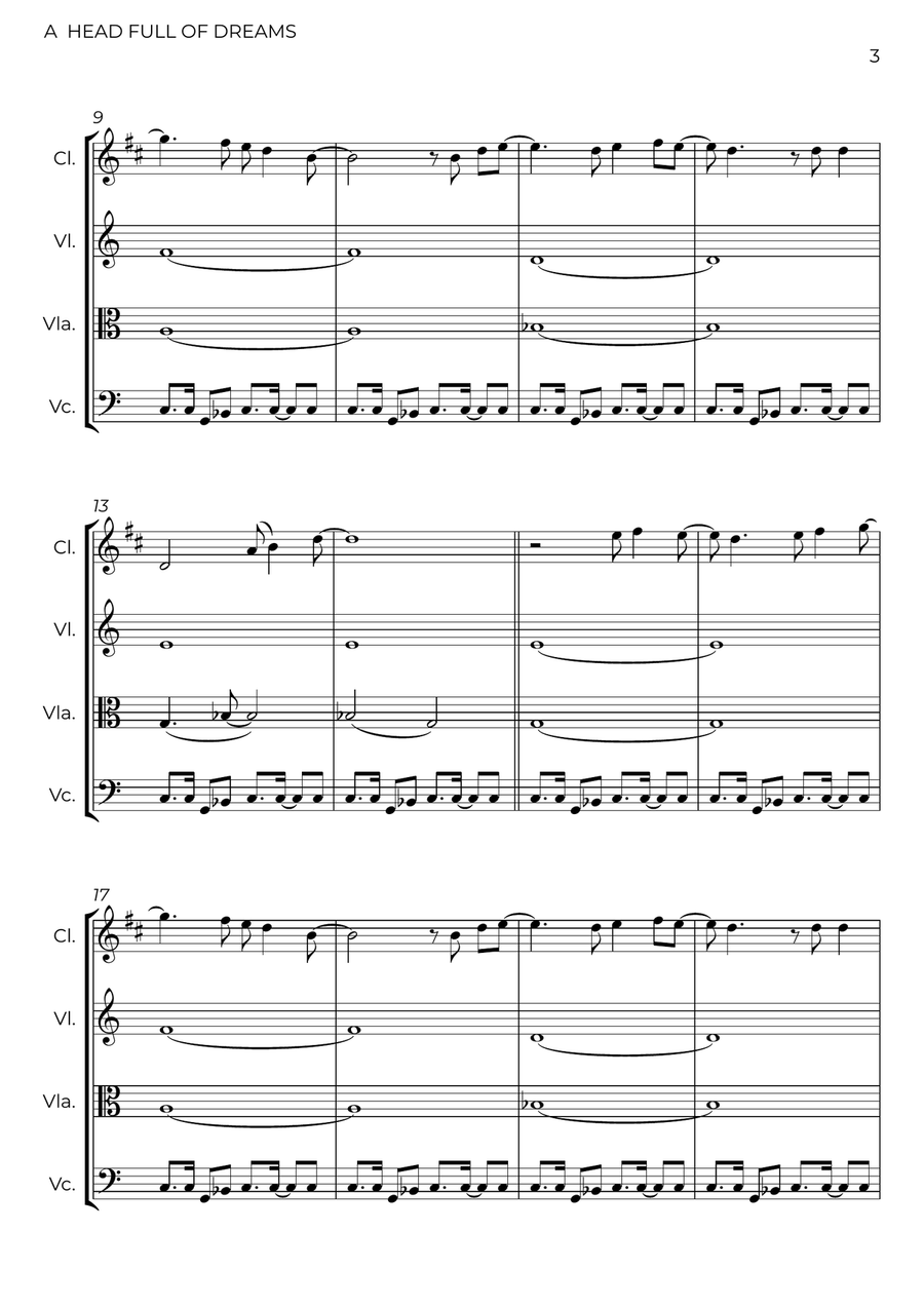 A Head Full Of Dreams A Head Full Of Dreams Small Ensemble scores gallery preview page 3