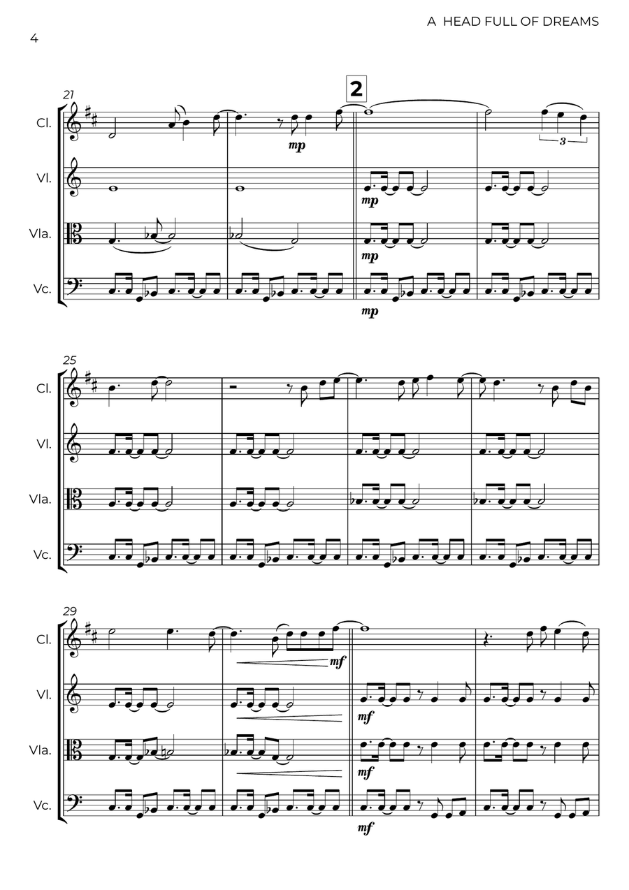 A Head Full Of Dreams A Head Full Of Dreams Small Ensemble scores gallery preview page 4